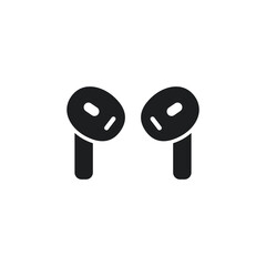 Airpods vector icon. Wireless earphones