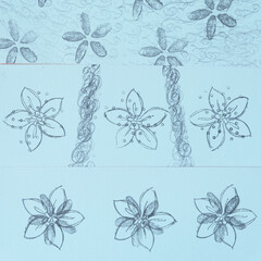 Fototapeta premium paper with decorative pattern (blue)