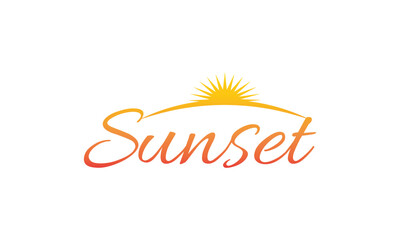 Obraz premium Sunset logo design, Sunrise logo design, sun logo, simple logo