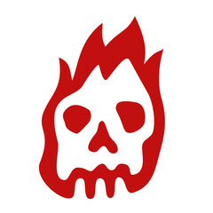 Flaming skull. Vector. Cartoon