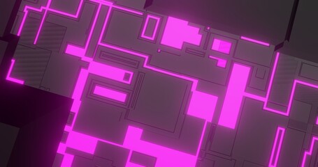 abstract background using geometric texture patterns and bright purple lines that are identical to the technology sci-fi theme, 3d rendering, and 4K size