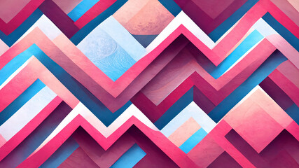 Fototapeta premium Abstract of geometric retro wave style pink and blue background, texture and wallpaper for product