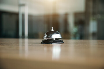 Hotel service bell , concept of first class service business.