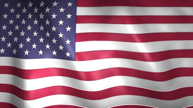 Animation of the USA flag. 4K. United States of America flag flying, United States of America flag , 