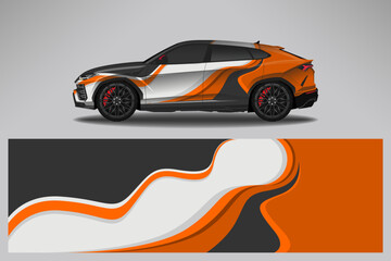 Car decal wrap livery design. Graphic abstract line racing background Vector design for vehicle, race car, rally, adventure livery camouflage.