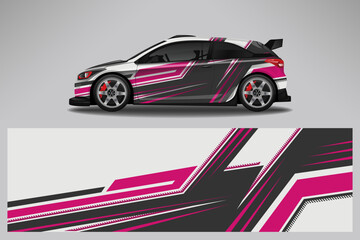 Car decal wrap livery design. Graphic abstract line racing background Vector design for vehicle, race car, rally, adventure livery camouflage.