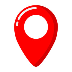 Red map pointer icon simple location mark gps.