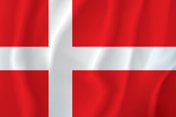 Fototapeta premium Flag of Denmark. Vector drawing icon