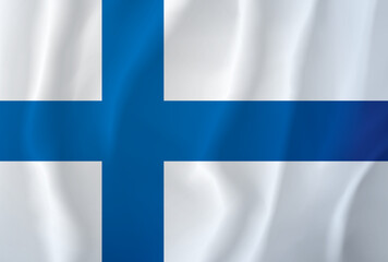 Flag of Finland. Vector drawing sign