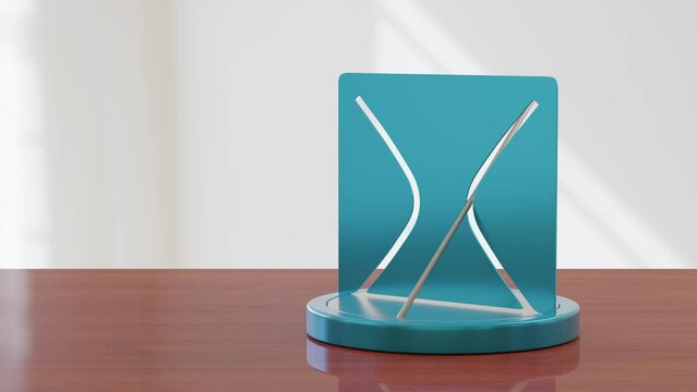 Hyperbolic model toy spinning. Satisfying video. Looped 3d animation.