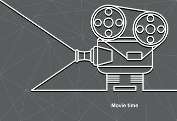 vector film reel. movie time icon