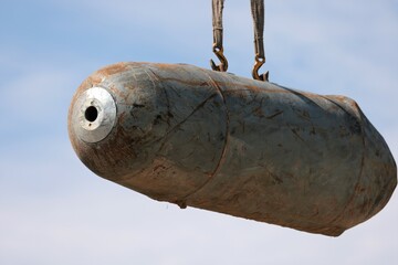 Russian Aerial Bombs And Unexploded Ordnance Disposal Near Chernihiv, Ukraine