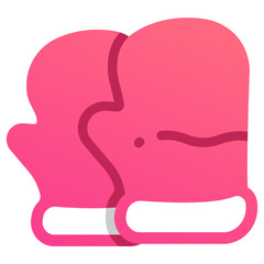 Christmas red gloves icon