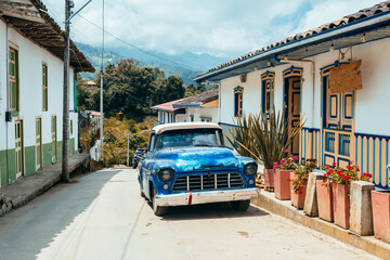 views of salento, which is one of the colombian coffee region town