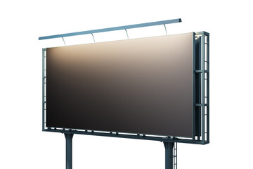 Obraz premium Blank black billboard isolated on white background, perspective view. Mock up, 3D Rendering