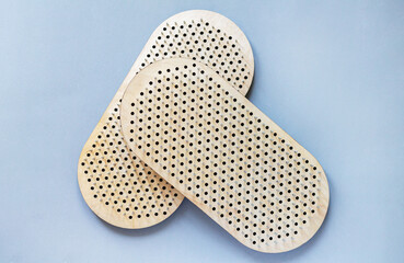 Sadhu board nails background top view