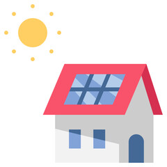 Obraz premium solar cell house icon