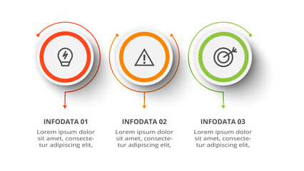 Circle concept for infographic with 3 steps, options, parts or processes. Business data visualization.