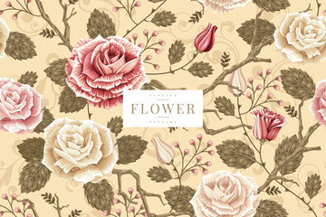 shabby chic floral pattern template