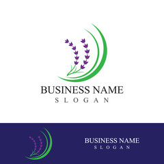 Fresh lavender flower logo vector