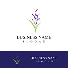 Fresh lavender flower logo vector