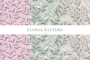beautiful pastel floral pattern collection
