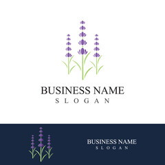 Fresh lavender flower logo vector