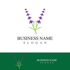 Fresh lavender flower logo vector