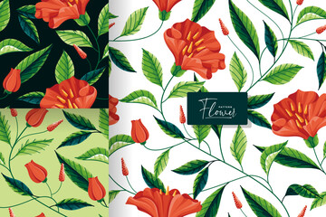 Obraz premium floral garden seamless pattern collection
