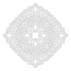 Line art for coloring book with geometric pattern