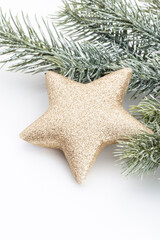 Christmas decoration on white background.