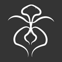 floral art design shape for henna abstract 