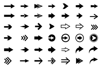 Set of vector arrow icons. Collection of pointers.