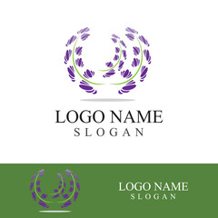 Fresh lavender flower logo vector