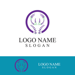 Fresh lavender flower logo vector
