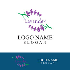 Fresh lavender flower logo vector