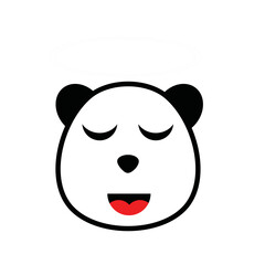 Cute baby panda. Baby panda face. Emoji of a baby panda.	
