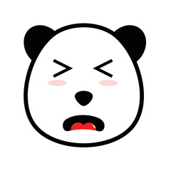 Cute baby panda. Baby panda face. Emoji of a baby panda.	
