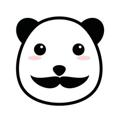 Naklejka premium Cute baby panda. Baby panda face. Emoji of a baby panda. 