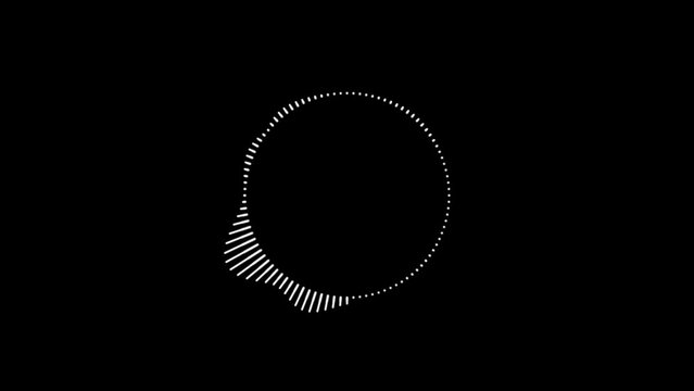 Circle Audio music waves Frame. Sound Visualizer animation. White Digital Sound wave or frequency Frame.