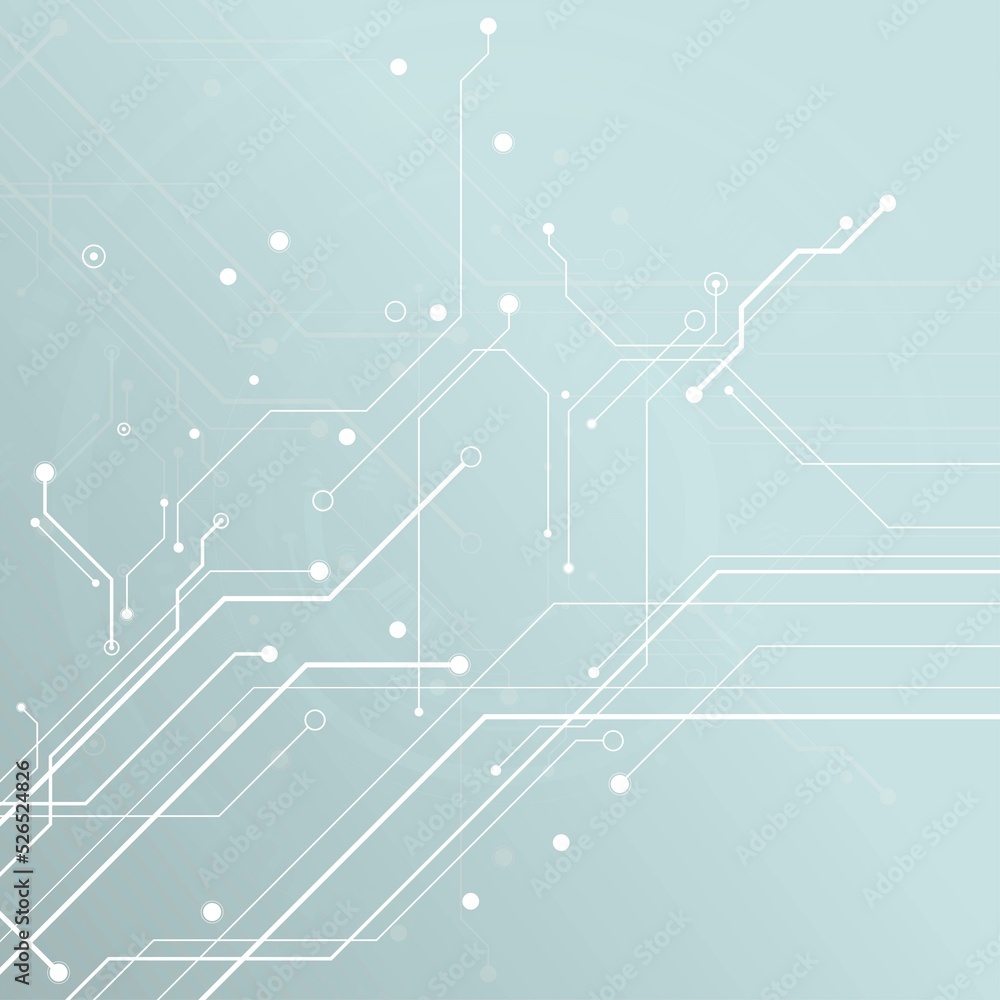 Poster circuit board futuristic technological processes digital technology background vector illustration