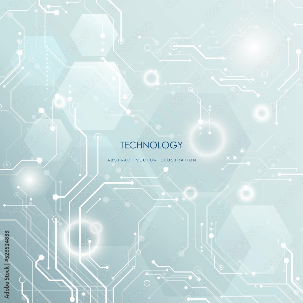 Poster circuit board futuristic technological processes digital technology background vector illustration