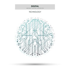Circuit board   futuristic  technological processes  digital technology background  vector illustration  