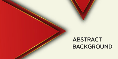 Abstract background overlapping 
red triangle layers decor golden lines with copy space for text with copy space for text. Vector illustration.