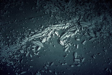 Broken glass on the floor