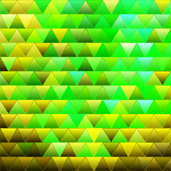 abstract vector stained-glass triangle mosaic background - green and yellow