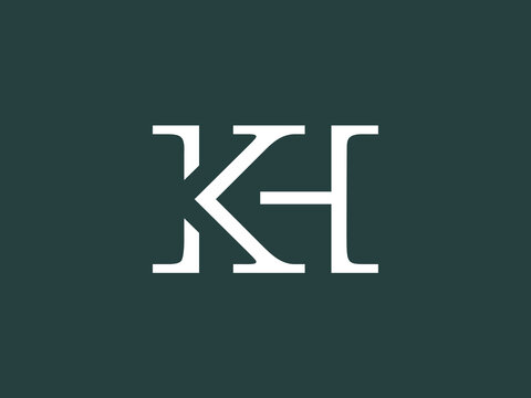 KH logo with classic modern style for personal brand, wedding monogram, etc.