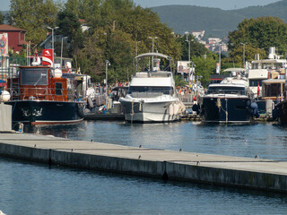 Istinye, Sariyer district, Istanbul Turkey. 28 August 2022. İstinye houses and marina. 