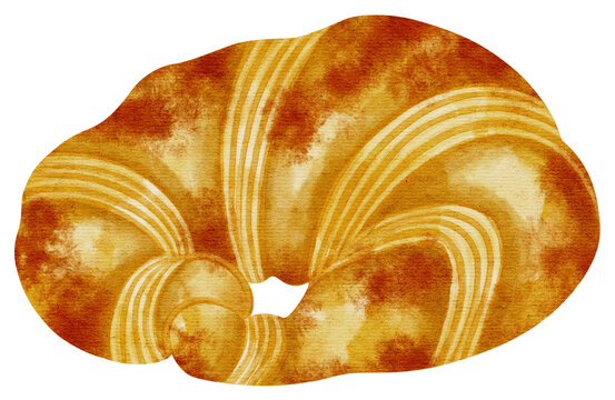 recommend clip art: croissant watercolor illustration