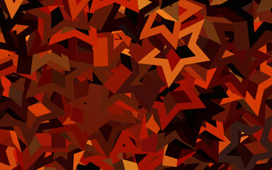 Dark Orange vector texture with triangular style.